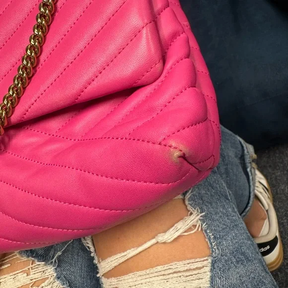 Tory Burch Kira Hot Pink Quilted Women's Bag - Picture 5 of 12